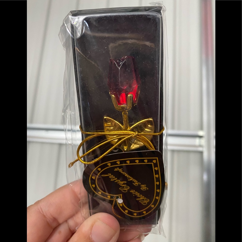 Red glass rose for party gift/recuerdo-12 roses